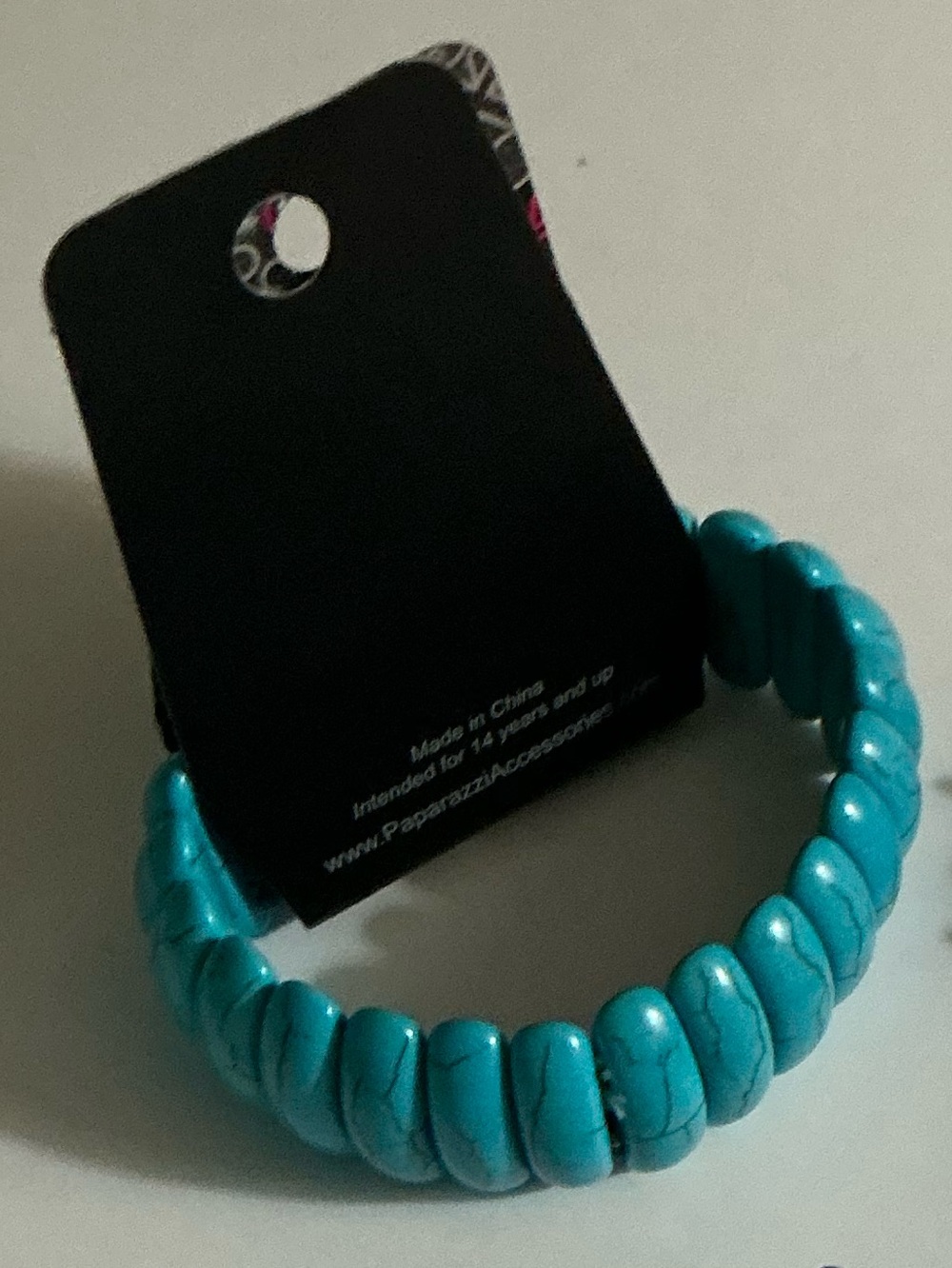 Blue Turquoise Beaded Stretch Big Bracelet